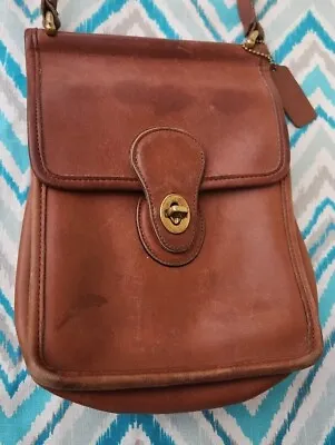 Vintage Coach 9930 Willis Murphy British Brown Tan Leather Crossbody Bag Purse • $125