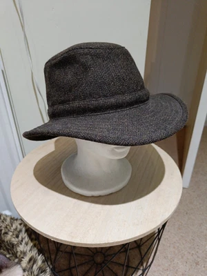 £50 • Buy TILLEY Mens Ladies 'Tec-Wool' Curved Winter Hat Brown Tweed Size 7.5