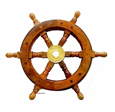 Vintage Treasures Nautical Wooden Ship Wheel Steering Wheel Polish 12 Inch Wheel • $25.92