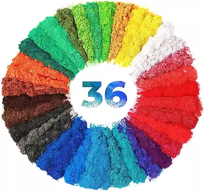 Mica Powder - Epoxy Resin Dye Color Pigment Set 36 Colours Tone Metallic Pearl. • $11.98