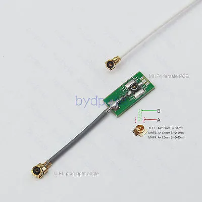 MHF 4 MHF4 Female PCB To U.FL Plug Right Angle 1.13mm Pigtail Jumper Cable IPX   • $3.15