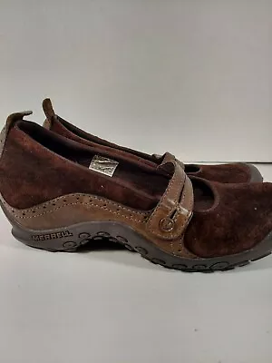 Merrell Plaza Bandeau Chocolate Brown Suede Mary Jane Style Women's 8.5 • $21.95