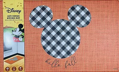 Disney Mickey Mouse Head Anti-Fatigue Kitchen Mat Rug Hello Fall 18”x30” Alt NEW • $32.29