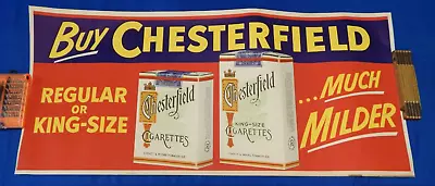 Vintage Buy Chesterfield Cigarettes Canvas Sign / Banner ~ Indoor / Outdoor • $39.99