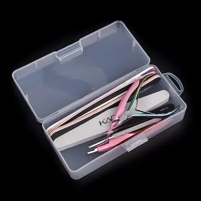 Rectangle Nail Art Tool Empty Storage Box Buffer Tweezers Brush Organizer Case • £4.14