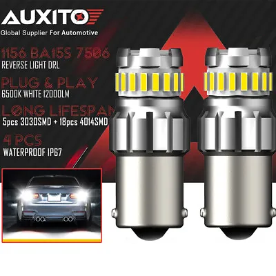 £21.99 • Buy 4x Bright White P21W 1156 BA15S 7506 23SMD LED Bulbs Revise Backup Brake Light