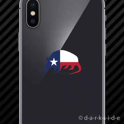 (2x) Armadillo Shaped Texas Flag Cell Phone Sticker Mobile Lonestar • $3.99