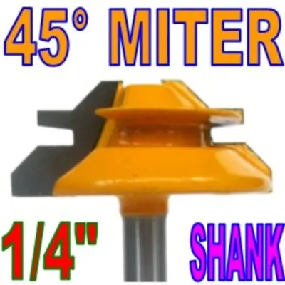 $10.95 • Buy 1 Pc 1/4  SH 1-1/2  Diameter 45° Lock Miter Router Bit  S