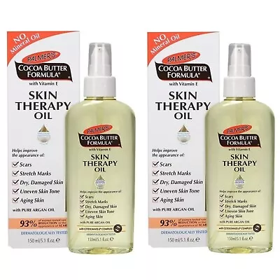 2x Palmers Cocoa Butter Formula Skin Therapy Oil With Vitamin E 150ml/5.1oz • £23.99