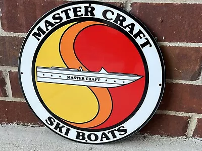 12in Master Craft Speed Ski Boat Gas Vintage Style Heavy Steel Sign Pump Plate • $51