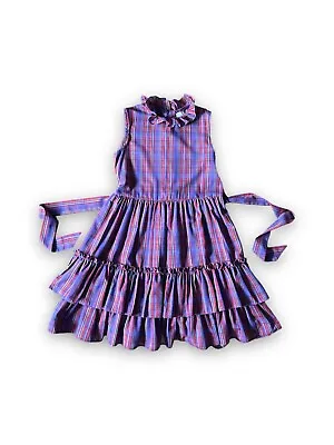 Vintage YSL Yves Saint Laurent Plaid Dress Multi Colored Size S • $170