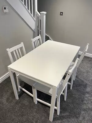 Ikea MELLTORP Dining Table & 4 STEFAN Dining Chairs In White • £8.50