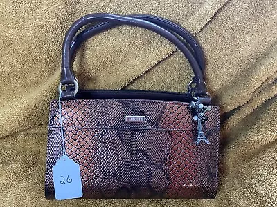 Miche Medium Sized Brown Animal Print Hand Bag With Eiffel Tower Bag Charm • $6.99