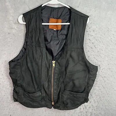 A1 Vintage Walter Dyer Leather Vest Adult Large Black Mens • $23.99