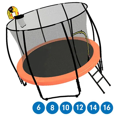 Trampoline Free Ladder Spring Mat Net Safety Pad Cover Round Orange 10 Ft 12 14 • $449
