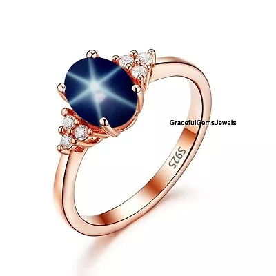 Blue Lindy Star Ring Lindy Star Sapphire Ring Women Sapphire Ring 6 Ray Lindy • $46