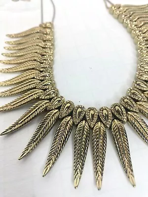 Vanessa Mooney  Gold Tone Phoenix Collor Necklace 18” • $39