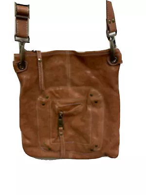 Marco Buggiani Tan Brown Leather Crossbody Purse Shoulder Bag Satchel Italy • $35