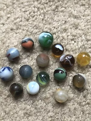 15 Vintage Glass Marbles Various Swirls Colors See Description • $7.99