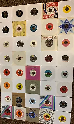 ROCK AND POP 45'S - 1950's Thru 1960's - LOT OF 40 WITH SLEEVES & PROMOS! • $45