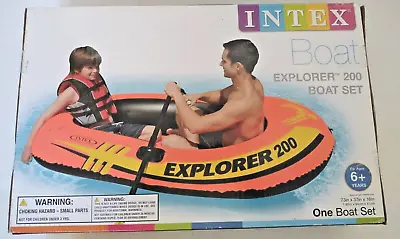 Intex Explorer 200 Boat Set Inflatable 2 Person River Boat Raft Complete 73 X 37 • $35.95