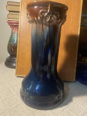 Roseville Blended Majolica Pedestal For Jardiniere - Geometric Blue Brown • $210