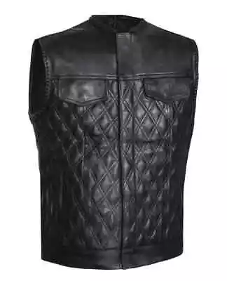 Hunt Club Style Men's Paisley Leather Vest Motorcycle Biker Concealed Carry • $129.99