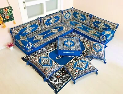 L Shaped Arabic Living Room Floor Seating Sofa CouchMoroccan Floor Couch Pillow • $85