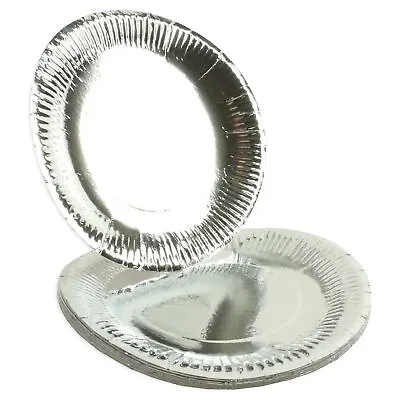 £4.84 • Buy SILVER PAPER PLATES X10 Metallic Christmas Wedding Birthday Disposable Platter