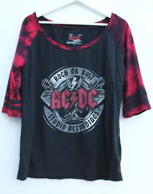 £14.99 • Buy ACDC Rock Or Bust EMP Black & Red Short Sleeve Band T Shirt Size Large L