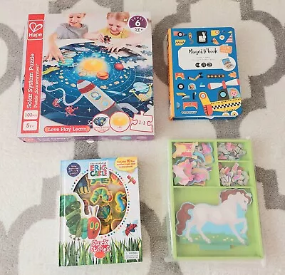 £10 • Buy Bundle Children Magnetic Toys*Janod Magnetic Book*Hape Solar System Puzzle &more