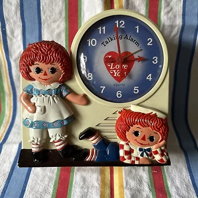 Janex Raggedy Ann & Andy Talking Alarm Clock Nice Vintage Working! Talks! • $65.99