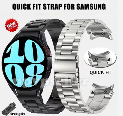 Quick Fit Stainless Steel Watch Band For Samsung Galaxy Watch 4 40/44mm 42/46mm • $21.99