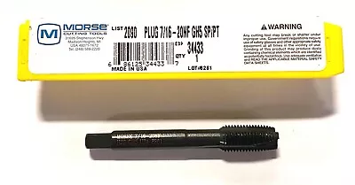 Morse 7/16-20 Tap Spiral Point Plug Tap GH5 HSS 3 Flute USA Made 34433 • $8.99