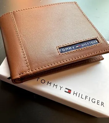 £22.99 • Buy Tommy Hilfiger Men's RFID Protected Tan Leather Passcase Wallet