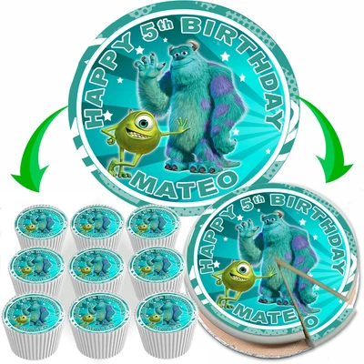 £7.99 • Buy Monsters Inc Birthday Personalised Edible Cake Topper & Cupcake Toppers P757
