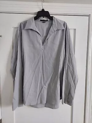 Theory Mens Long Sleeve Linen Blend Popover Shirt Size Xl • $26.99