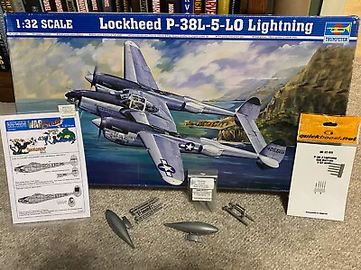 Trumpeter 1/32 Lockheed P-38 Lightning Package + EXTRAS GreyMatter Quickboost • $82.95