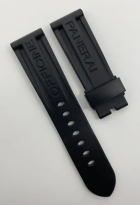 $165 • Buy Authentic Officine Panerai 24mm X 22mm Black Rubber Watch Strap Band Tang OEM