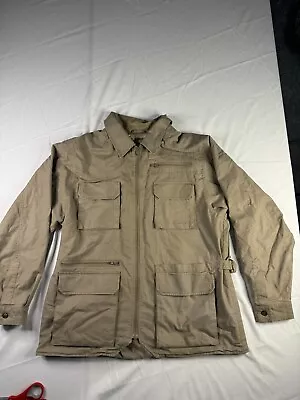 Vintage LL Bean Brown Tan Utility Jacket Mens Size Large Chore Field Coat • $139.99