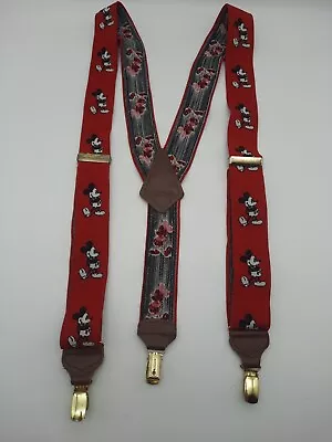 Walt Disney Co JG Hook Red Mickey Mouse Suspenders Unisex Adult • $17.59