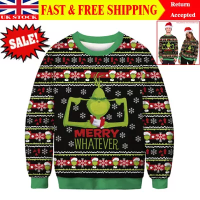 Unisex The Christmas Jumper Men Womens Xmas Couple Ugly Sweater Top. • £11.59