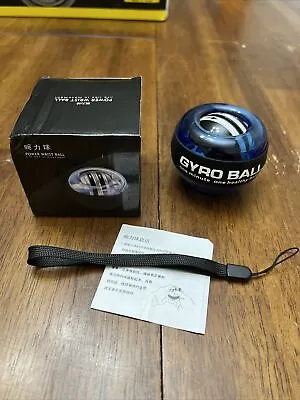 New Blue Gyroscopic Powerball Autostart Range Gyro Power Wrist Ball With Strap • $5.59
