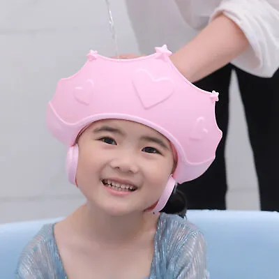 Adjustable Children Wash Hair Shampoo Shield Kids Baby Shower Ear Protection Hat • £6.65