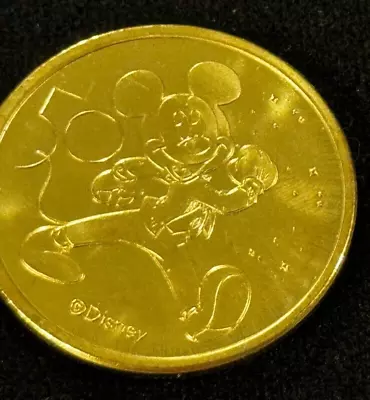 Walt Disney World 50th - Gold Medallion - Mickey Mouse • $7.50
