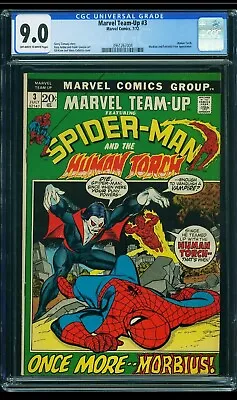 Marvel Team-Up #3 1972 CGC 9.0 VF/NM - 3rd Morbius Appearance Vs Spider-Man • $125