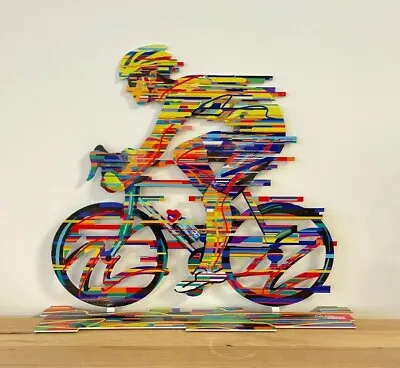 $285 • Buy David Gerstein Modern Art   CHAMPION    Bicycle Racer Metal Sculpture Bike Champ