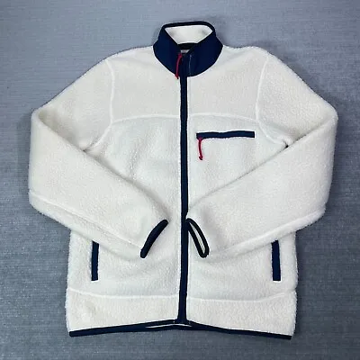 J Crew Jacket Men Small Cream Nordic Polartec Sherpa Fleece Sweater Full Zip • $47.49