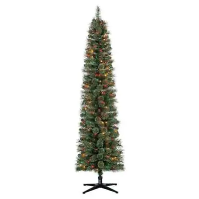 Home Heritage Stanley 7' Artificial Pine Pre-Lit Color Christmas Tree (Open Box) • $65.88