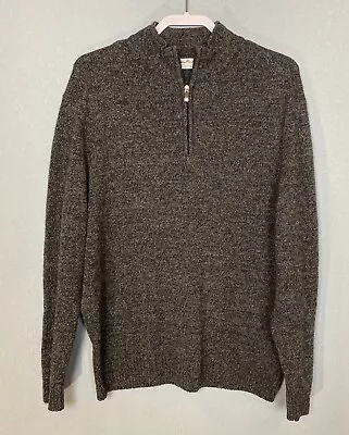 Enzo Mantovani 1/4 Zip Sweater 100% Wool Pullover Men’s Large Charcoal Gray • $26.16